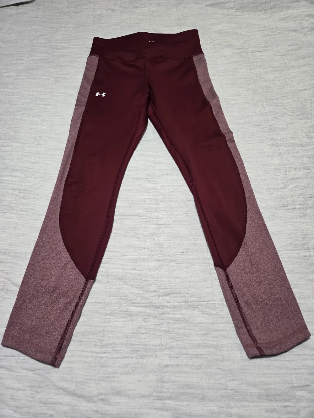 Under Armour Womens Burgundy and Heathered Maroon Leggings - Picture 2 of 9